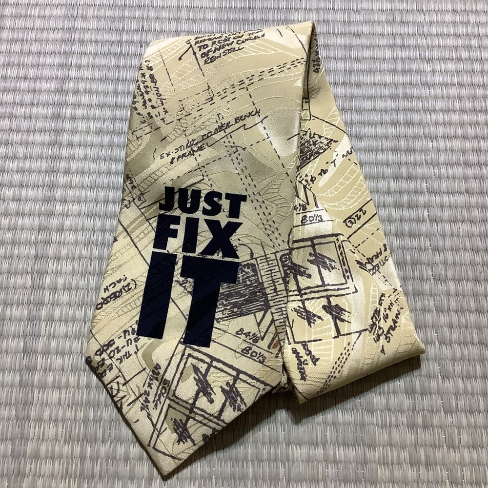 Vintage Home Improvement Tool Time Mens Necktie Just Fix It Blueprint